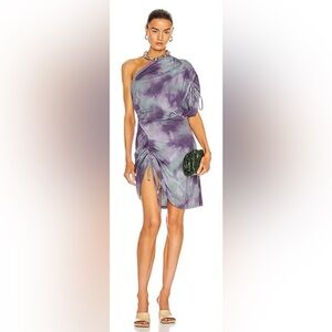 Iro Tarolie One Shoulder Stretch Fit Gathered Drawstring Mini-NWOT-XS-Runs Large